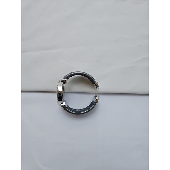 Gruen Womens Wrist Watch Gray Hard Bracelet Band Silver Trim White Face Quartz - Picture 5 of 9